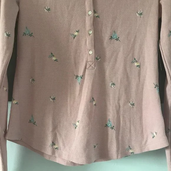 Lucky Brand Pink Floral Henley (NWT) - Picture 3 of 14